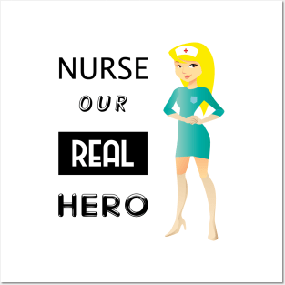 Nurse aur real hero - cartoon Posters and Art